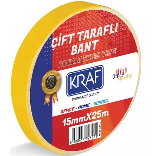 Kraf Çift Taraflı Bant 15 mm x 25 m