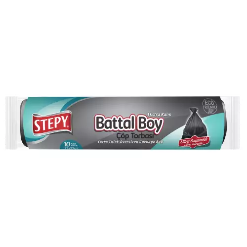 Stepy Premium Çöp Torbası Ekstra Kalın Battal Boy Siyah 72x95