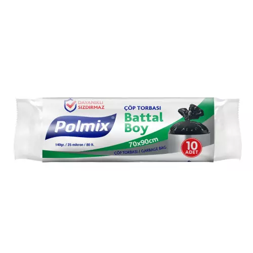 Polmix P104 Çöp Torbası Battal Boy 70x90 Siyah x 10’lu