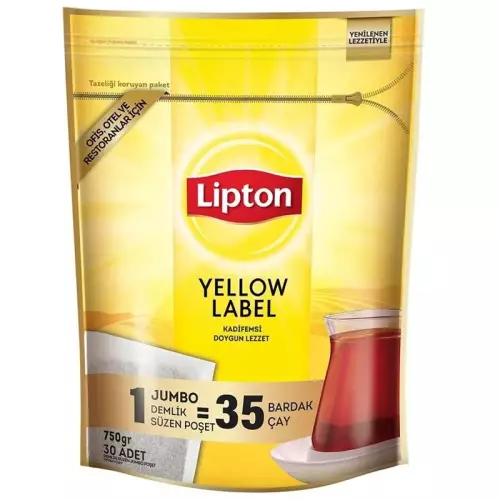 Lipton Yellow Label Jumbo Demlik Poşet Çay 25 gr x 30'lu