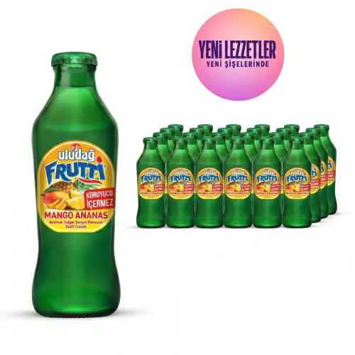 Uludağ Frutti Mango-Ananas Cam 200 ml 24′lü Paket