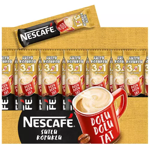 Nescafe 3'ü 1 Arada Hazır Kahve Sütlü Köpüklü 72'li Paket