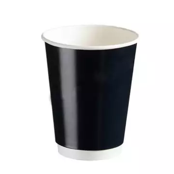 Arnes Karton Bardak 14 Oz Double Wall Siyah 25'li Paket