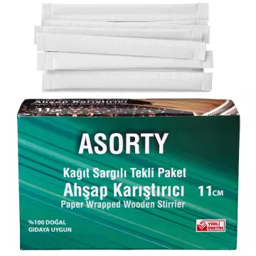 Asorty Ahşap Kağıt Sargılı Karıştırıcı 11 cm 250'li Kutu (014336)