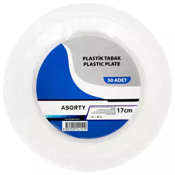 Asorty Plastik Tabak 17 cm 50’li Paket