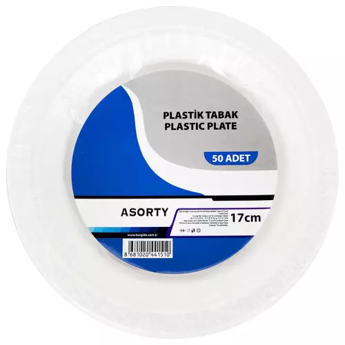 Asorty Plastik Tabak 17 cm 50’li Paket