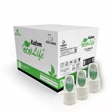 Kafem Ekolojik Karton Bardak 8 Oz - 400 Adet - 1 Koli