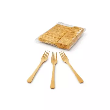 Organik Doğal Ahşap Çatal 16 cm - 100’lü Paket