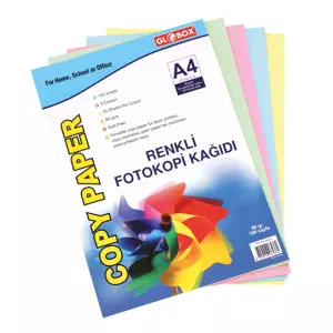 Globox Renkli Fotokopi Kağıdı A4 80 gr 100 Yaprak