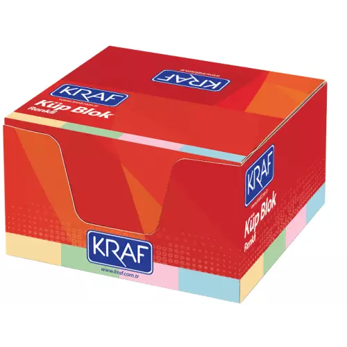 Kraf 117G Küp Blok Not Kağıdı Renkli 8x8 cm