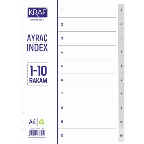 Kraf 1010 Seperatör Ayraç 1-10 Rakam