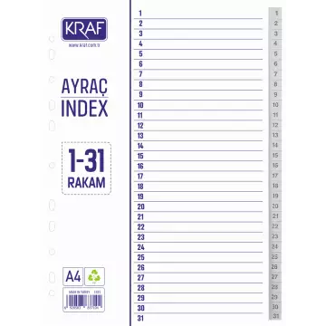Kraf 1031 Seperatör Ayraç 1-31 Rakam