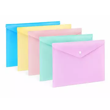 Kraf 1279 Çıtçıtlı Dosya A4 Pastel Asorti Renk