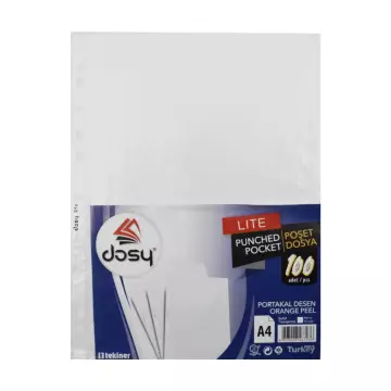 Dosy (Exxo) A4 Şeffaf Poşet Dosya 100'lü Paket