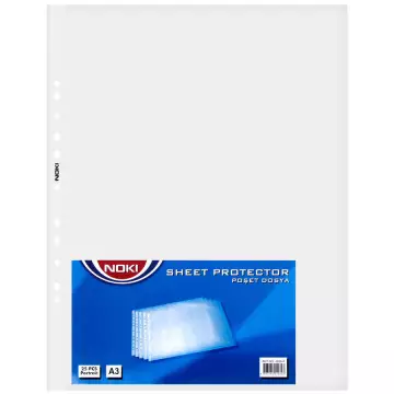 Noki 4836 A3 Şeffaf Poşet Dosya Dikey 25'li Paket