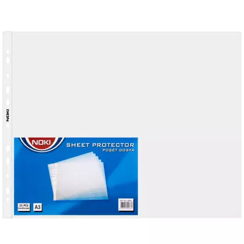 Noki 4836 A3 Şeffaf Poşet Dosya Yatay 25'li Paket
