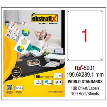 Ekstrafix Fix-5001 Beyaz Etiket 199.6 mm x 289.1 mm