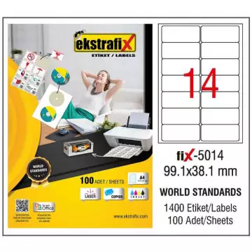 Ekstrafix Fix-5014 Beyaz Etiket 99.1 mm x 38.1 mm
