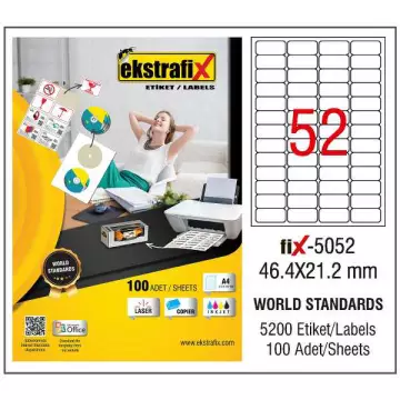Ekstrafix Fix-5052 Beyaz Etiket 46.4 mm x 21.2 mm