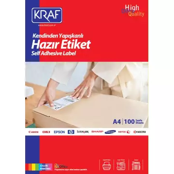 Kraf KF-2000 Beyaz Sevkiyat ve Lojistik Etiketi 210 mm x 297 mm