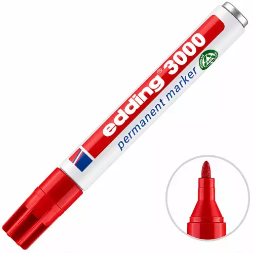 Edding 3000 Permanent Marker Kalem Kırmızı