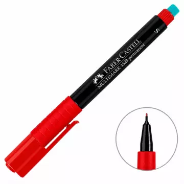 Faber Castell 1523 Silinebilir Permanent Asetat Kalem S Uç - Kırmızı