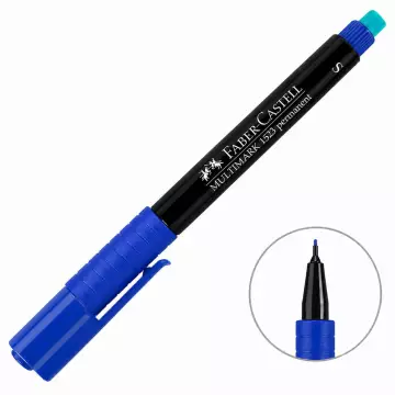 Faber Castell 1523 Silinebilir Permanent Asetat Kalem S Uç - Mavi