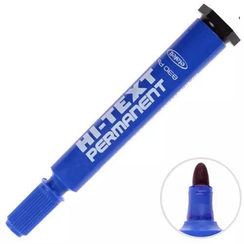 Hi-Text PB 830 Marker Kalem Yuvarlak Uç Koli Kalemi Mavi