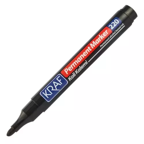 Kraf 220 Permanent Marker Kalem Yuvarlak Uç Koli Kalemi Siyah