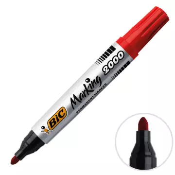 Bic 2000 Marker Kalem Yuvarlak Uç Koli Kalemi Kırmızı