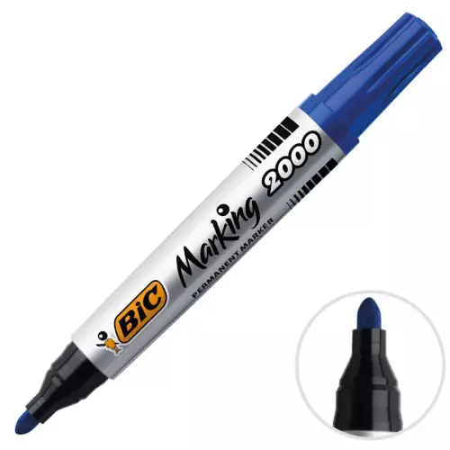 Bic 2000 Marker Kalem Yuvarlak Uç Koli Kalemi Mavi