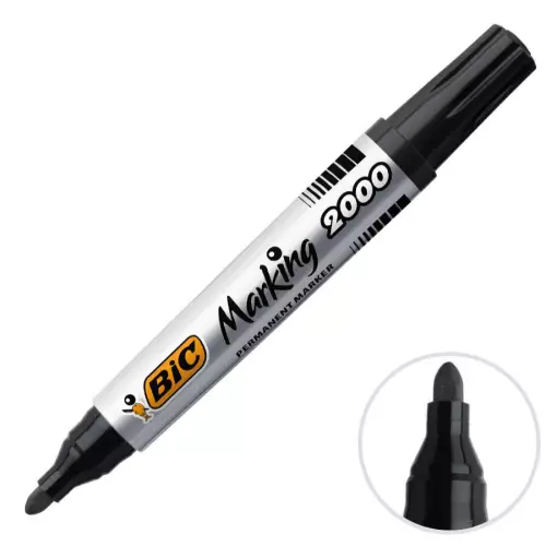 Bic 2000 Marker Kalem Yuvarlak Uç Koli Kalemi Siyah