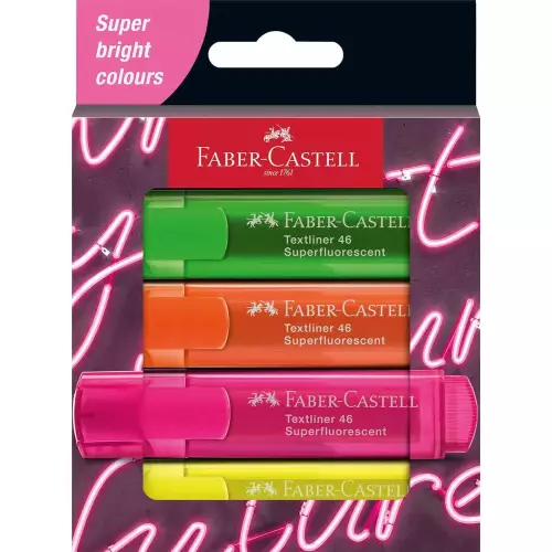 Faber Castell Fosforlu Kalem Gen-Z Textliner 4'lü Set (254600)