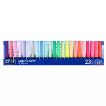 Kraf 365 Fosforlu Kalem Desk Set 23 Renk