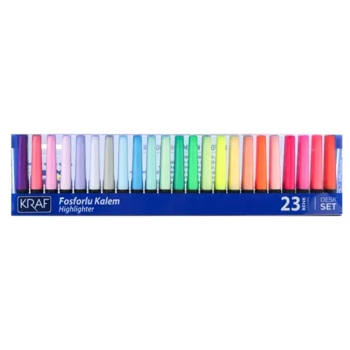 Kraf 365 Fosforlu Kalem Desk Set 23 Renk
