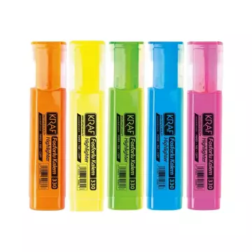 Kraf 330-5 Fosforlu Kalem Karışık Renk 5'li Set