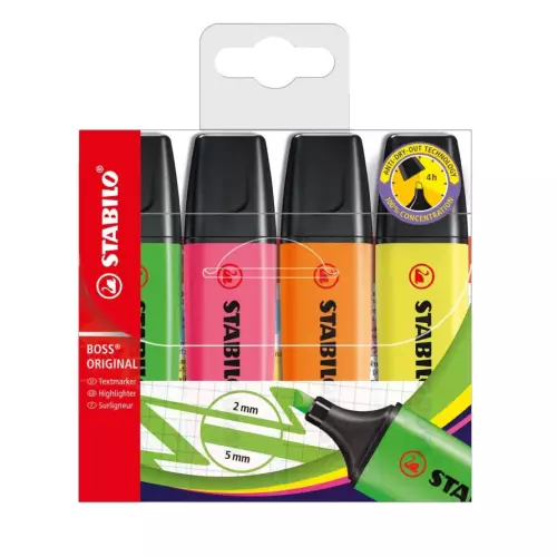 Stabilo Boss Original 70/4 Fosforlu Kalem 4'lü Set