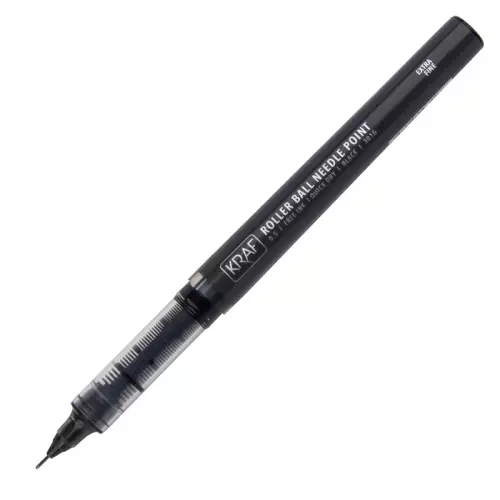 Kraf 301G İğne Uçlu Roller Tükenmez Kalem 0.5 - Siyah