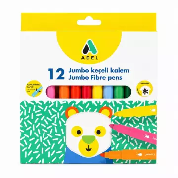 Adel Jumbo Keçeli Kalem 12 Renk