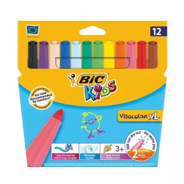 Bic Kids Visacolor XL Yıkanabilir Jumbo Keçeli Kalem 12'li Paket