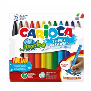Carioca Jumbo Süper Yıkanabilir Keçeli Boya Kalemi 12'li (40569)