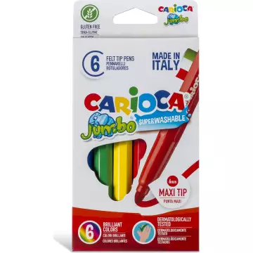 Carioca Jumbo Süper Yıkanabilir Keçeli Boya Kalemi 6'lı (40568)