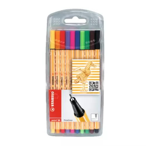Stabilo Point Keçe Uçlu Kalem 88/10 0.4 mm - Askılı Paket 10 Renk
