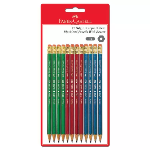 Faber Castell 2120 Silgili Kurşun Kalem 12'li