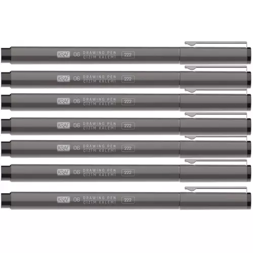 Kraf 222 Drawing Pen Çizim Kalemi 7'li Set