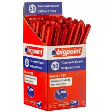 Bigpoint Master 933 Tükenmez Kalem 1.0 Kırmızı 50'li Paket