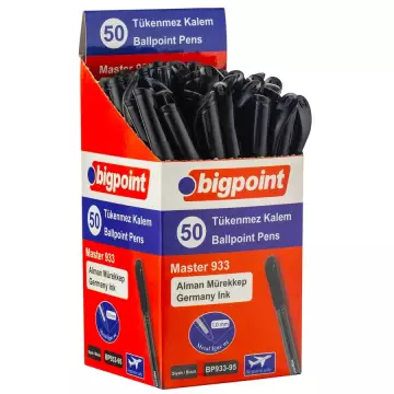 Bigpoint Master 933 Tükenmez Kalem 1.0 Siyah 50'li Paket