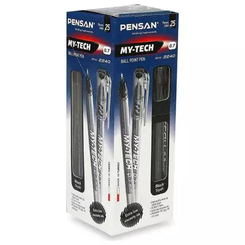 Pensan 2240 My-Tech İğne Uçlu Tükenmez Kalem 0.7 Siyah 25'li Paket