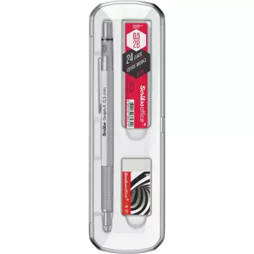 Scrikss Graph-X Mekanik Versatil Uçlu Kurşun Kalem 0.5 Saten Gri - 3'lü Set