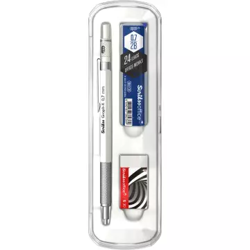 Scrikss Graph-X Mekanik Versatil Uçlu Kurşun Kalem 0.7 Mat Beyaz - 3'lü Set